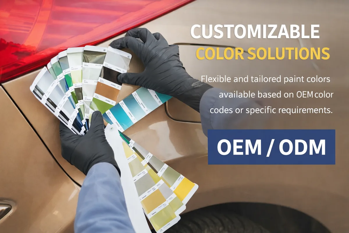 Automotive repair touch-up paint color matching fan deck